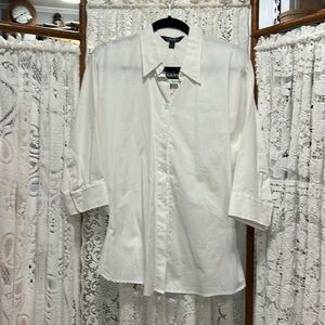 White fitted Ralph Lauren button shirt